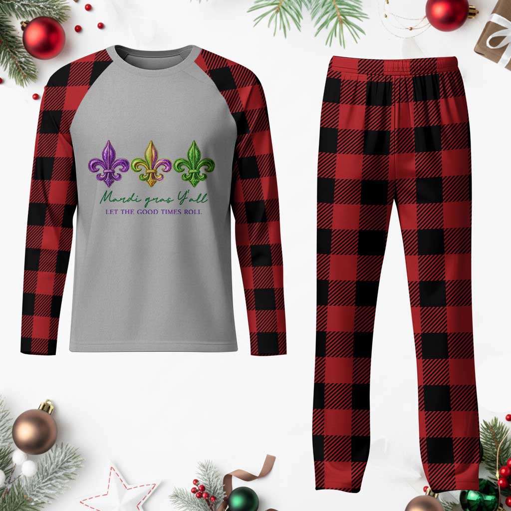 Mardi Gras Plaid Pajama Set Let The Good Time Roll TS14 Buffalo Plaid Print Your Wear