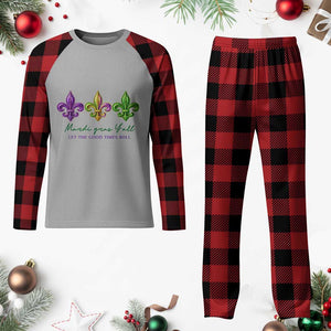 Mardi Gras Plaid Pajama Set Let The Good Time Roll TS14 Buffalo Plaid Print Your Wear