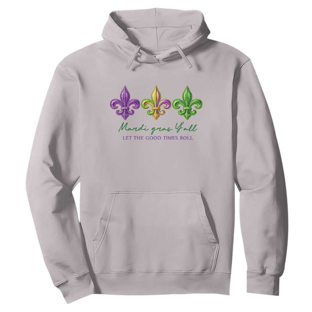 Mardi Gras Hoodie Let The Good Time Roll TS14 Ice Gray Print Your Wear