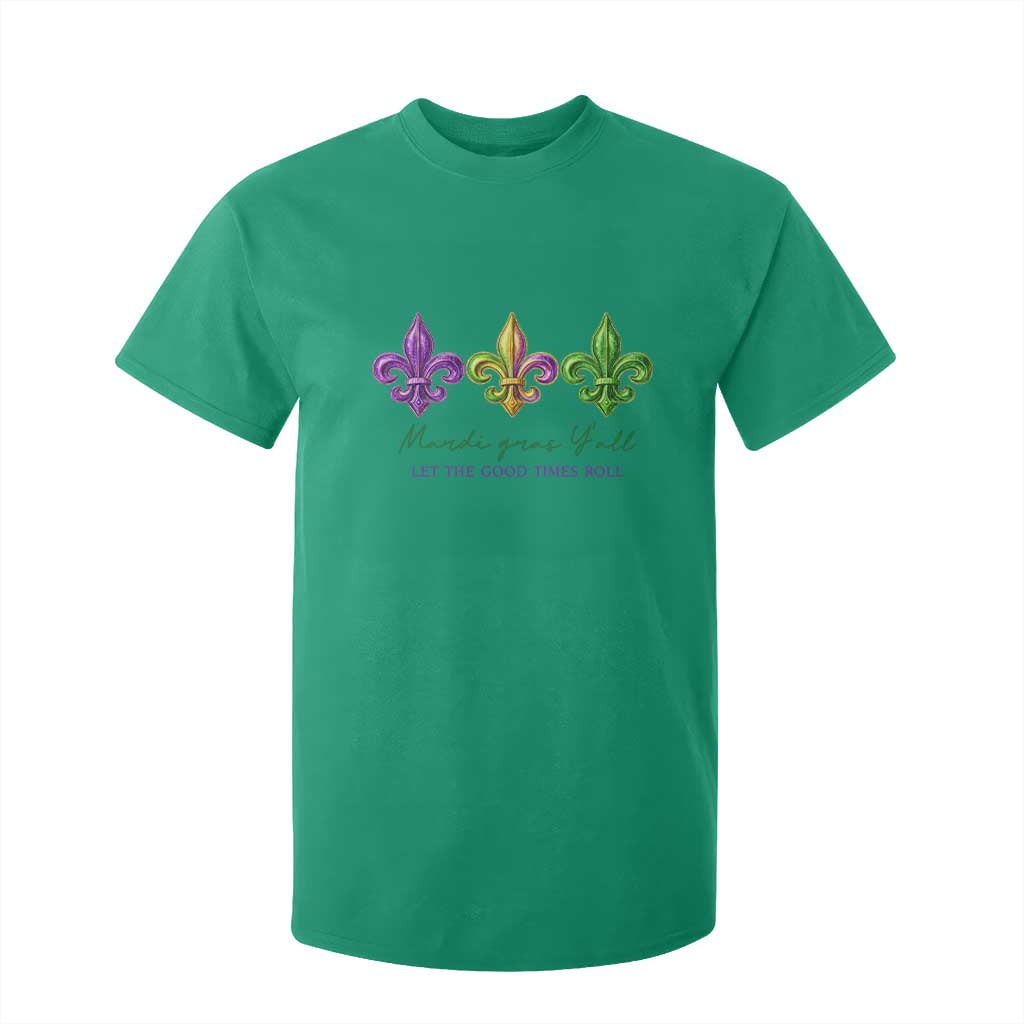 Mardi Gras T Shirt For Kid Let The Good Time Roll TS14 Irish Green Print Your Wear