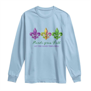 Mardi Gras Long Sleeve Shirt Let The Good Time Roll TS14 Light Blue Print Your Wear