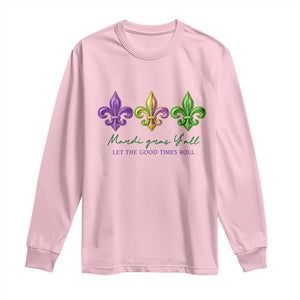 Mardi Gras Long Sleeve Shirt Let The Good Time Roll TS14 Light Pink Print Your Wear