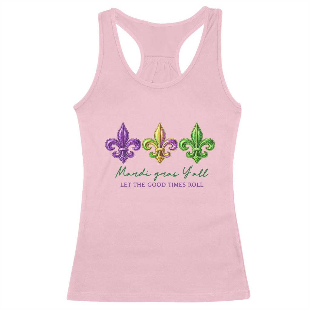 Mardi Gras Racerback Tank Top Let The Good Time Roll TS14 Light Pink Print Your Wear