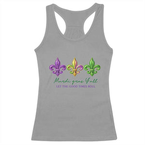 Mardi Gras Racerback Tank Top Let The Good Time Roll TS14 Sport Gray Print Your Wear