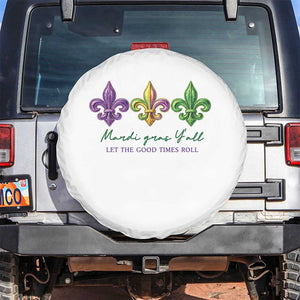 Mardi Gras Spare Tire Cover Let The Good Time Roll TS14 No hole White Print Your Wear