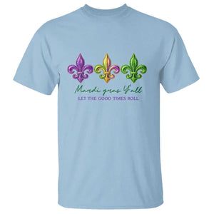 Mardi Gras T Shirt Let The Good Time Roll TS14 Light Blue Print Your Wear