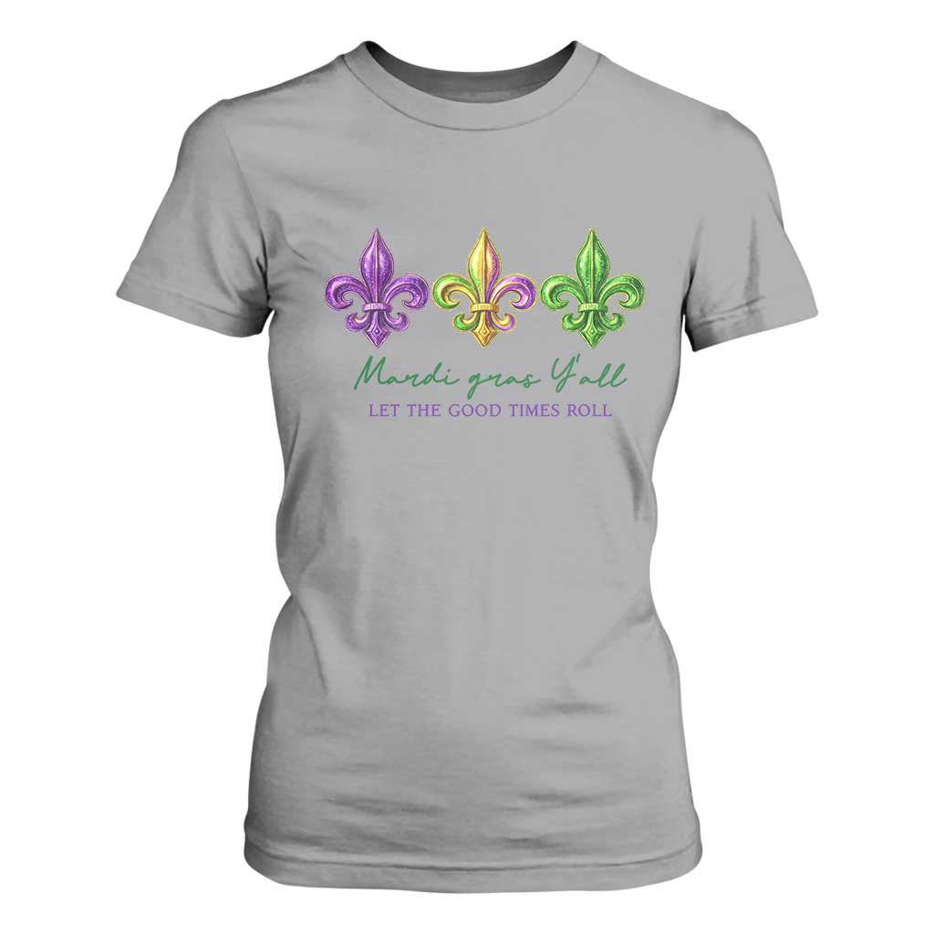 Mardi Gras T Shirt For Women Let The Good Time Roll TS14 Sport Gray Print Your Wear