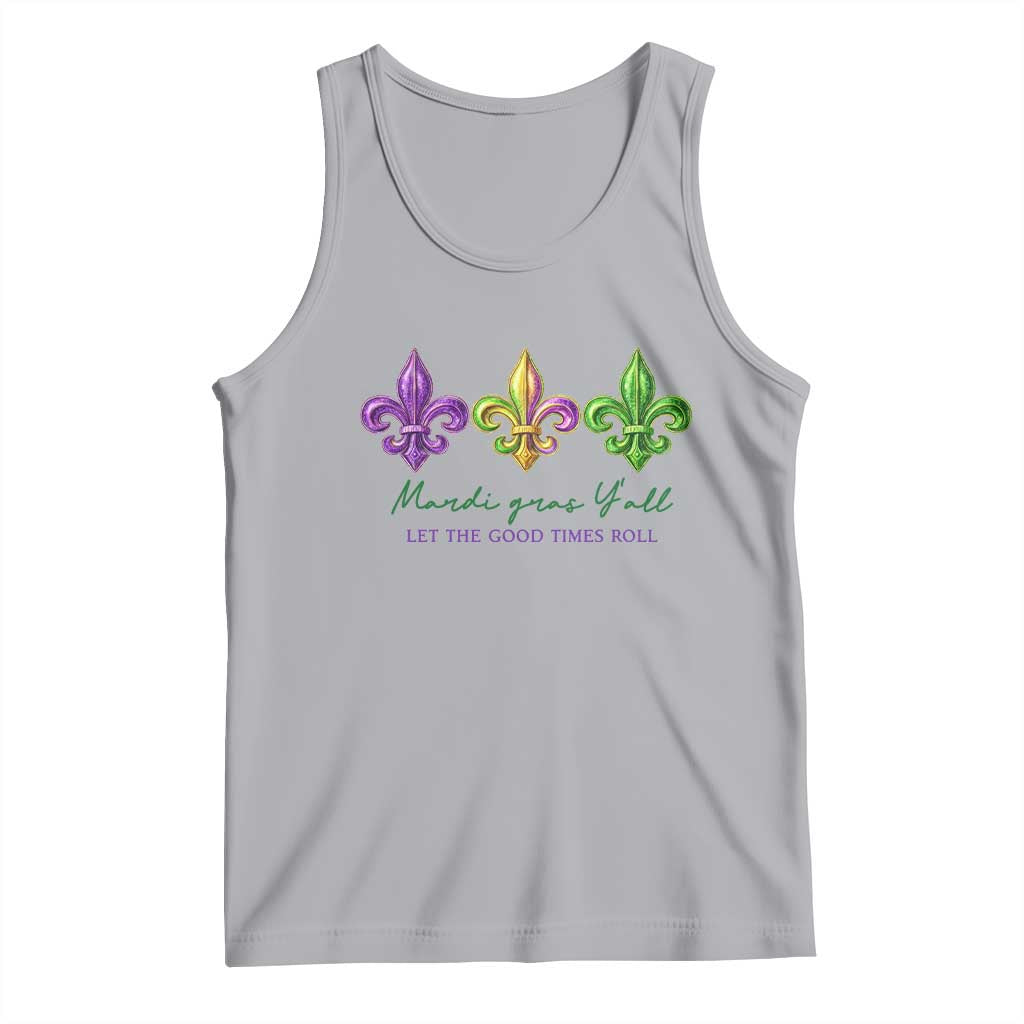 Mardi Gras Tank Top Let The Good Time Roll TS14 Athletic Heather Print Your Wear
