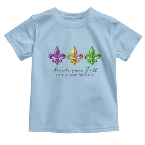 Mardi Gras Toddler T Shirt Let The Good Time Roll TS14 Light Blue Print Your Wear