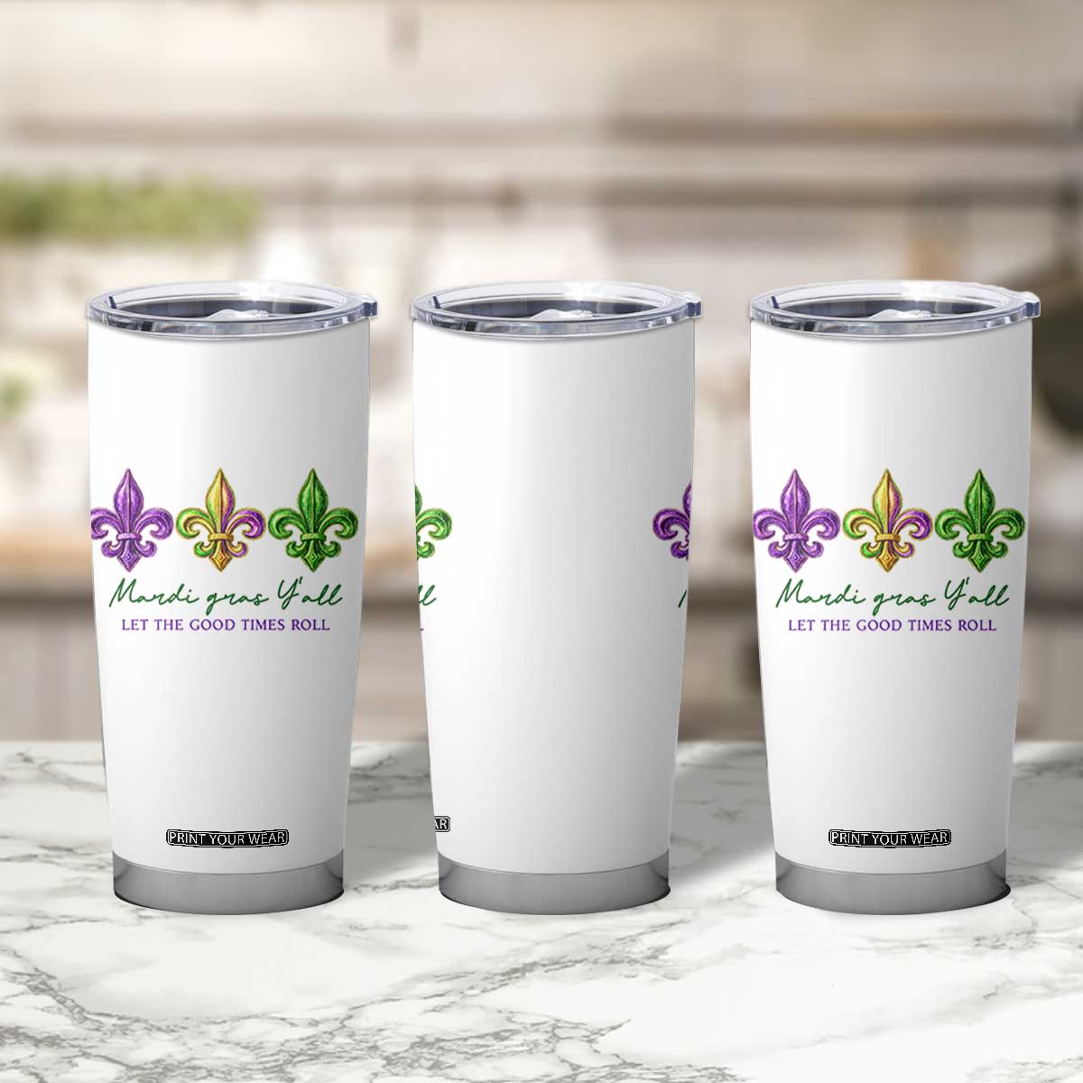 Mardi Gras Tumbler Cup Let The Good Time Roll TS14 Print Your Wear