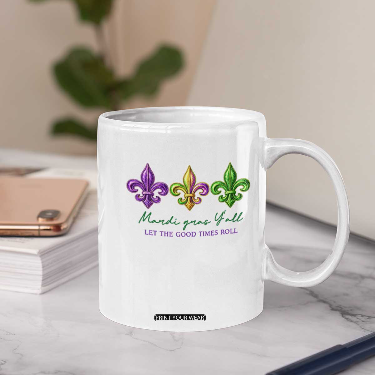 Mardi Gras Coffee Mug Let The Good Time Roll TS14 Print Your Wear