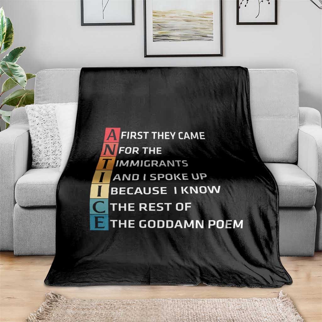 First They Came for The Immigrants Throw Blanket Sarcastic Immigration Rights Protest TS14 Print Your Wear