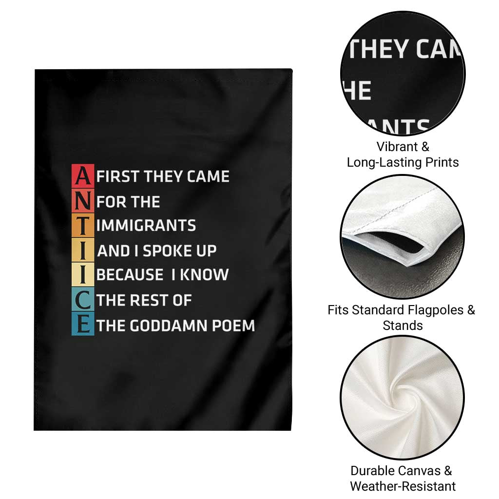 First They Came for The Immigrants Garden Flag Sarcastic Immigration Rights Protest TS14 Print Your Wear