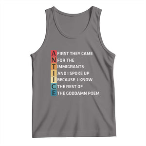First They Came for The Immigrants Tank Top Sarcastic Immigration Rights Protest TS14 Deep Heather Print Your Wear