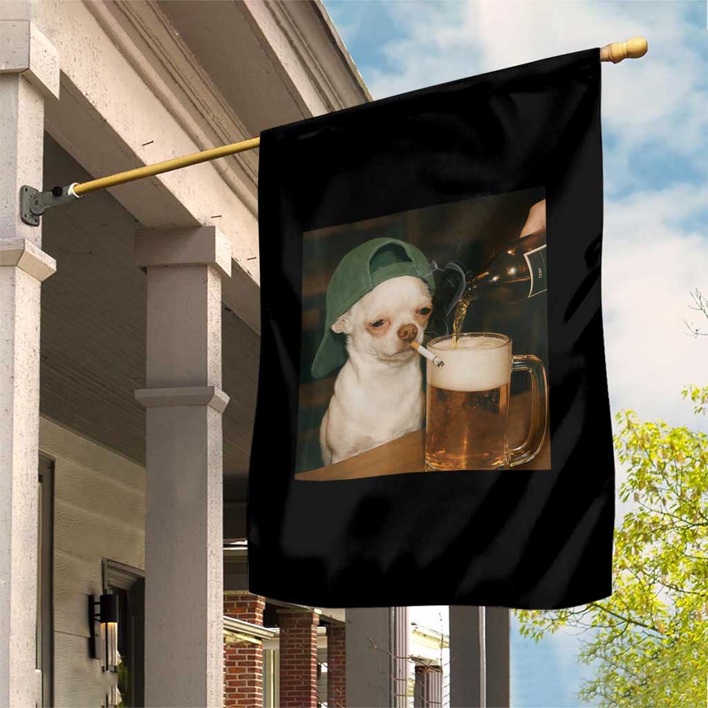 Funny Chihuahua St Patricks Day Meme Garden Flag Chihuahua Smoking Irish Beer Lover TS14 Print Your Wear