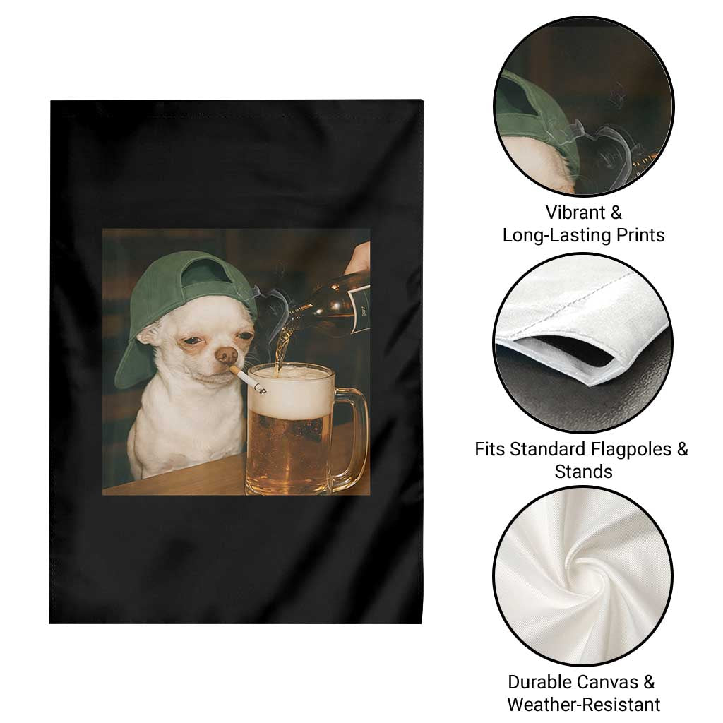 Funny Chihuahua St Patricks Day Meme Garden Flag Chihuahua Smoking Irish Beer Lover TS14 Print Your Wear