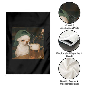 Funny Chihuahua St Patricks Day Meme Garden Flag Chihuahua Smoking Irish Beer Lover TS14 Print Your Wear