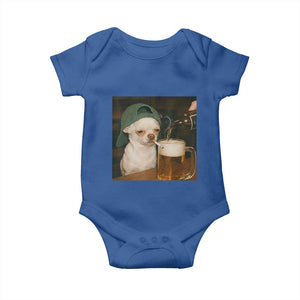 Funny Chihuahua St Patricks Day Meme Baby Onesie Chihuahua Smoking Irish Beer Lover TS14 Royal Blue Print Your Wear