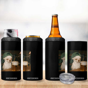 Funny Chihuahua St Patricks Day Meme 4 in 1 Can Cooler Tumbler Chihuahua Smoking Irish Beer Lover TS14 Print Your Wear