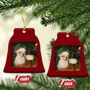 Funny Chihuahua St Patricks Day Meme Ceramic Ornament Chihuahua Smoking Irish Beer Lover TS14 Print Your Wear