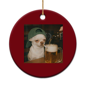 Funny Chihuahua St Patricks Day Meme Ceramic Ornament Chihuahua Smoking Irish Beer Lover TS14 1pc Red Print Your Wear