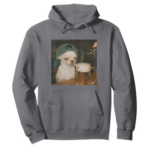Funny Chihuahua St Patricks Day Meme Hoodie Chihuahua Smoking Irish Beer Lover TS14 Charcoal Print Your Wear