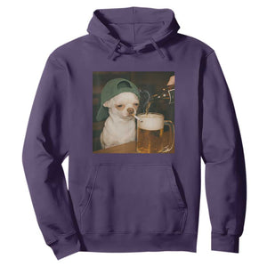 Funny Chihuahua St Patricks Day Meme Hoodie Chihuahua Smoking Irish Beer Lover TS14 Purple Print Your Wear