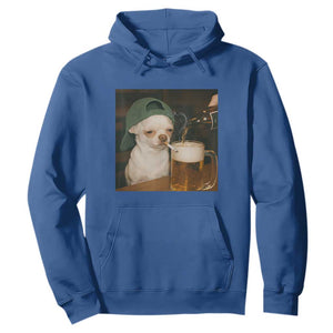 Funny Chihuahua St Patricks Day Meme Hoodie Chihuahua Smoking Irish Beer Lover TS14 Royal Blue Print Your Wear