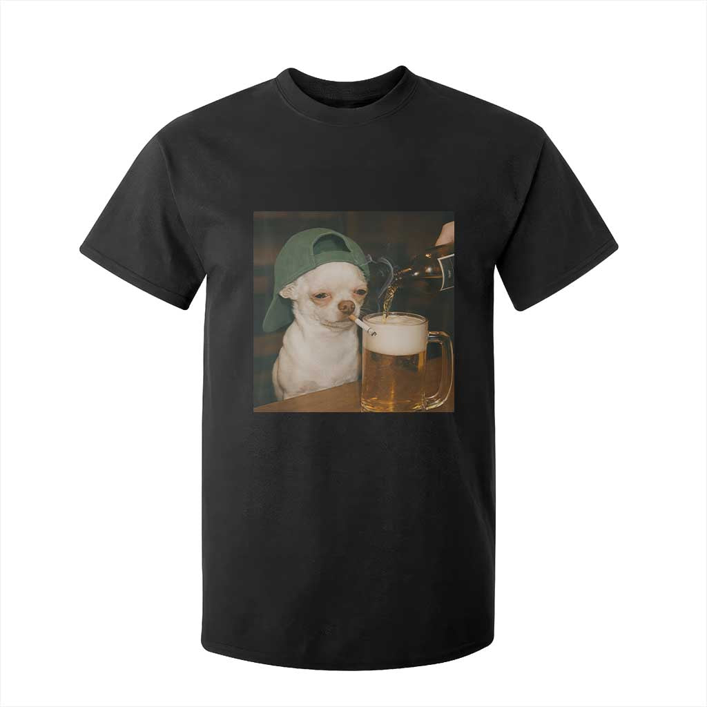 Funny Chihuahua St Patricks Day Meme T Shirt For Kid Chihuahua Smoking Irish Beer Lover TS14 Black Print Your Wear