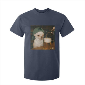 Funny Chihuahua St Patricks Day Meme T Shirt For Kid Chihuahua Smoking Irish Beer Lover TS14 Navy Print Your Wear