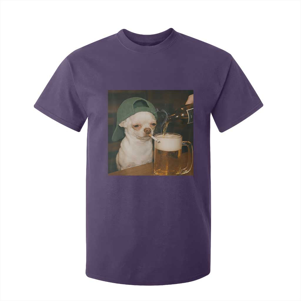 Funny Chihuahua St Patricks Day Meme T Shirt For Kid Chihuahua Smoking Irish Beer Lover TS14 Purple Print Your Wear
