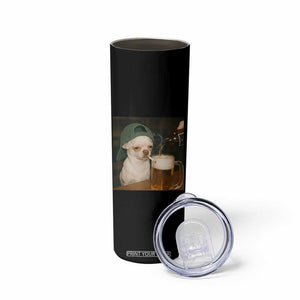 Funny Chihuahua St Patricks Day Meme Skinny Tumbler Chihuahua Smoking Irish Beer Lover TS14 Print Your Wear