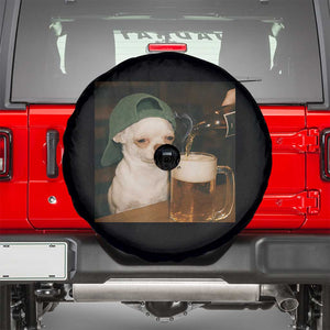 Funny Chihuahua St Patricks Day Meme Spare Tire Cover Chihuahua Smoking Irish Beer Lover TS14 Black Print Your Wear