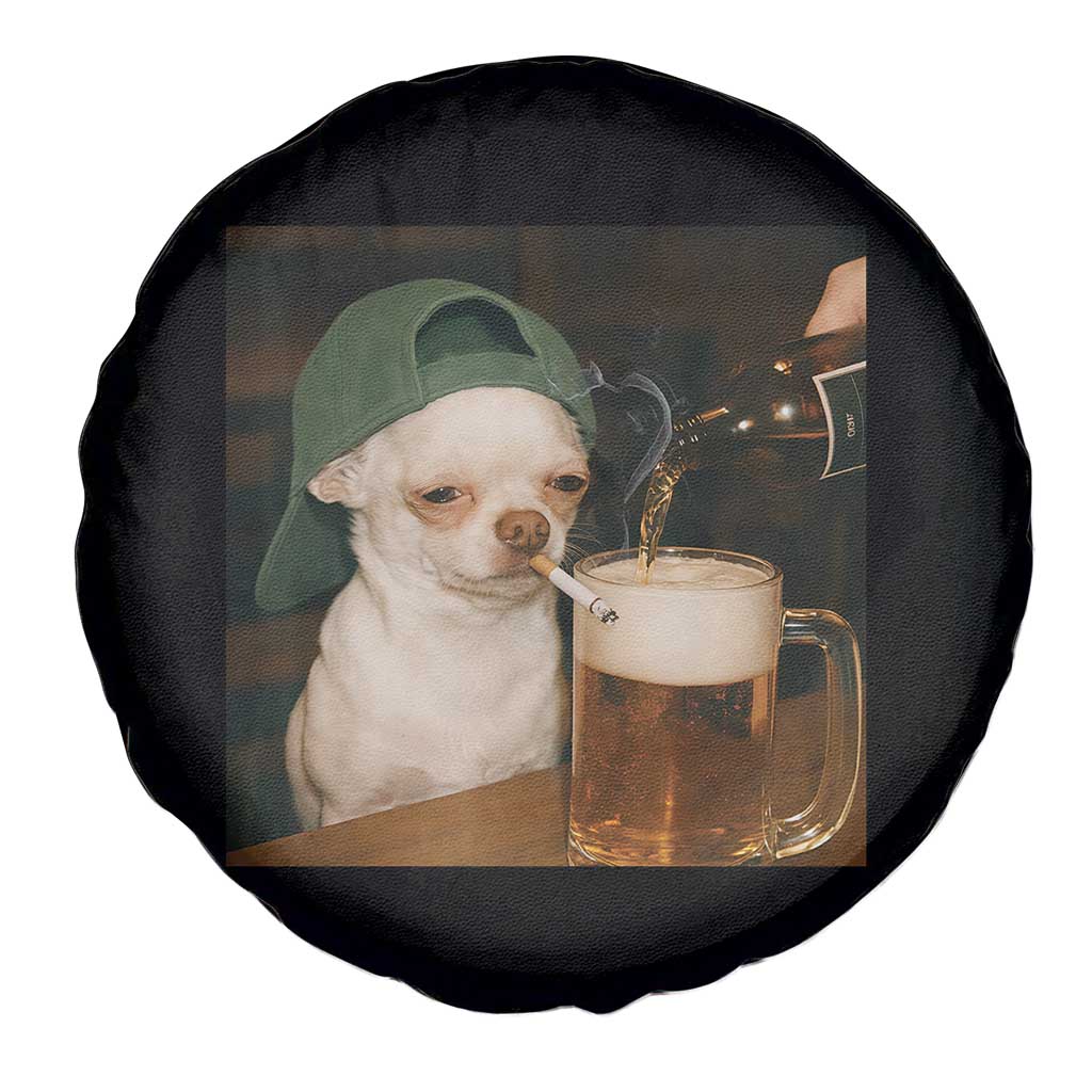 Funny Chihuahua St Patricks Day Meme Spare Tire Cover Chihuahua Smoking Irish Beer Lover TS14 Print Your Wear