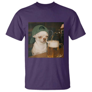 Funny Chihuahua St Patricks Day T Shirt - Chihuahua Smoking Irish Beer Lover Meme Humor Tee TS14 Purple Print Your Wear