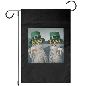 Funny St Patricks Day Cats Drinking Beer Meme Garden Flag TS14 Black Print Your Wear
