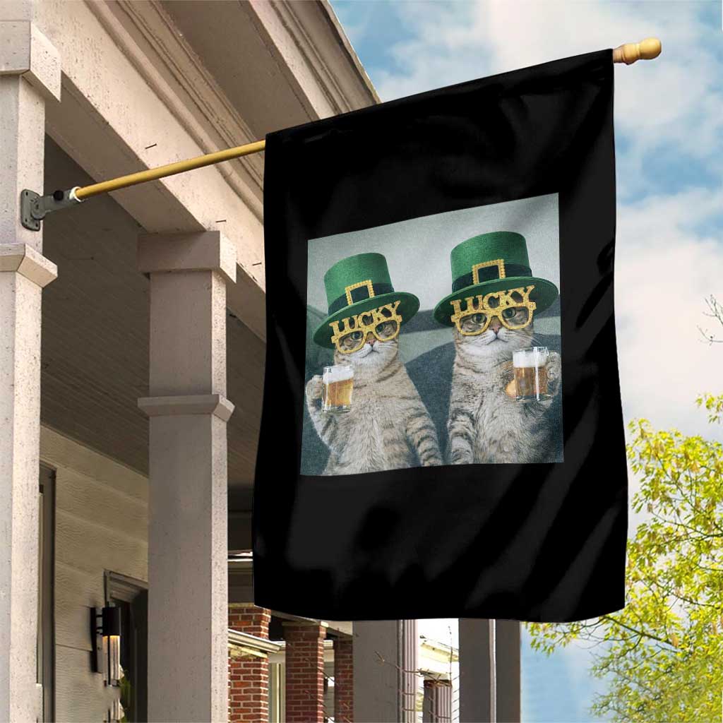 Funny St Patricks Day Cats Drinking Beer Meme Garden Flag TS14 Print Your Wear