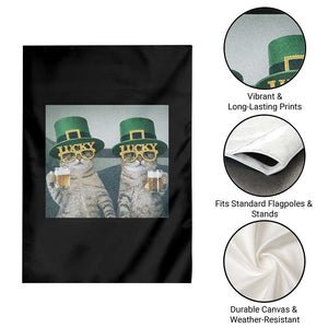 Funny St Patricks Day Cats Drinking Beer Meme Garden Flag TS14 Print Your Wear