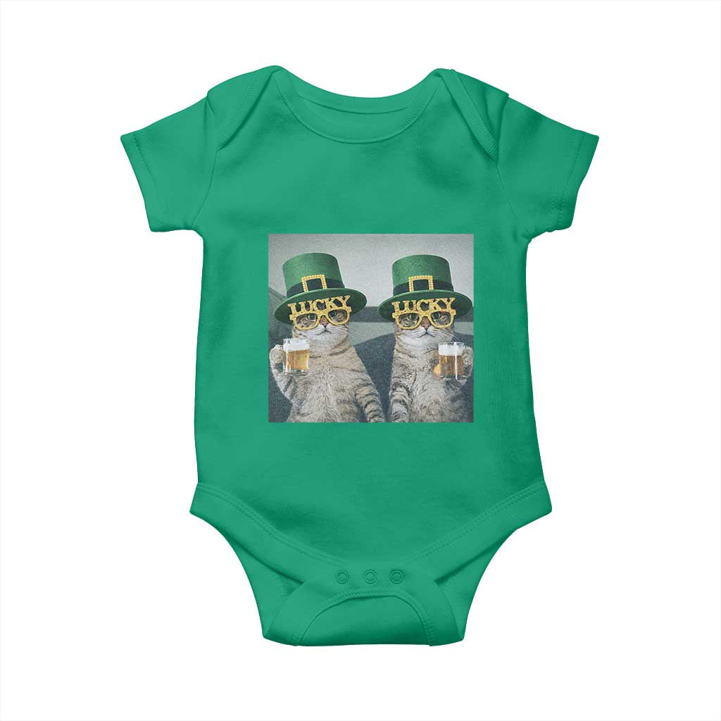 Funny St Patricks Day Cats Drinking Beer Meme Baby Onesie TS14 Irish Green Print Your Wear
