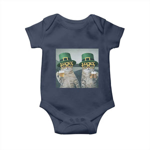 Funny St Patricks Day Cats Drinking Beer Meme Baby Onesie TS14 Navy Print Your Wear