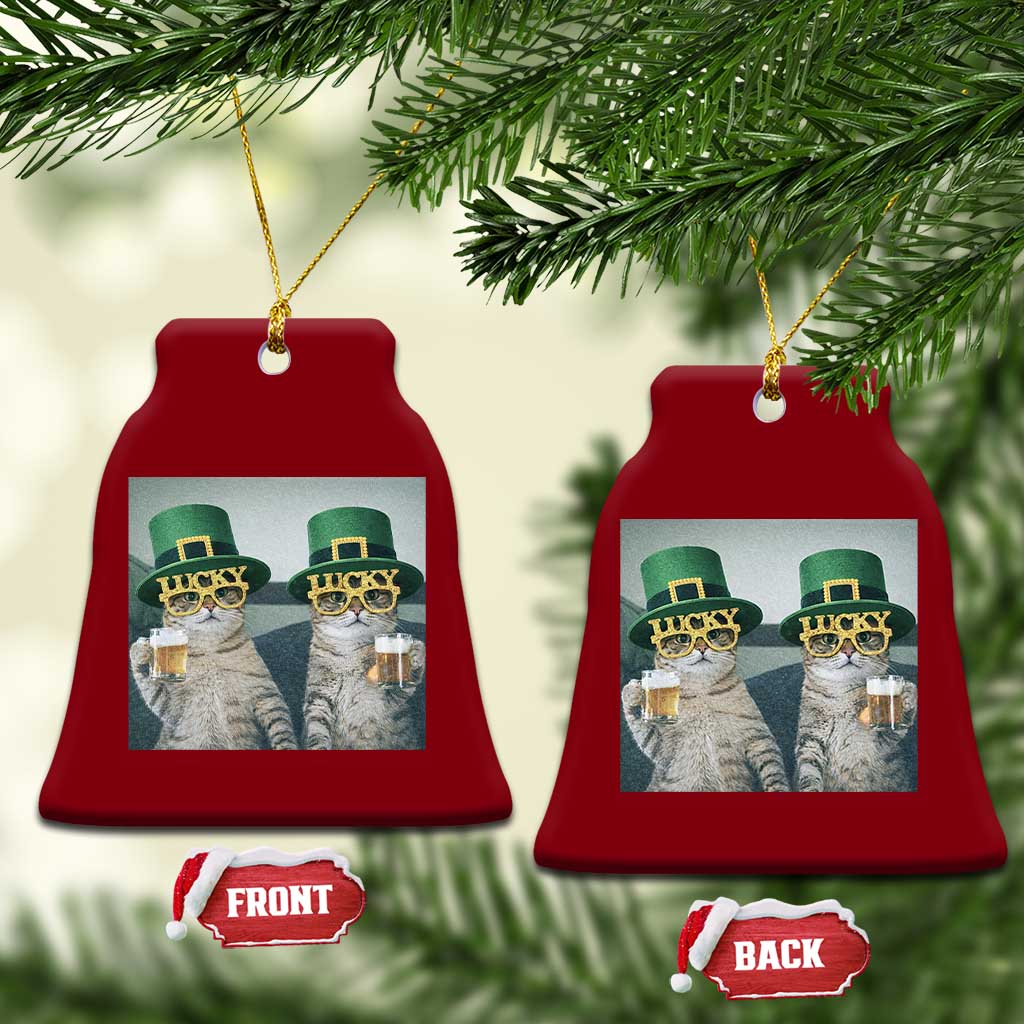 Funny St Patricks Day Cats Drinking Beer Meme Ceramic Ornament TS14 Print Your Wear