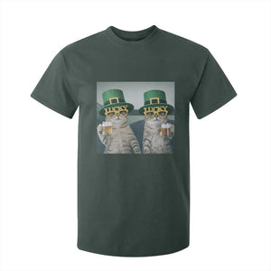 Funny St Patricks Day Cats Drinking Beer Meme T Shirt For Kid TS14 Dark Forest Green Print Your Wear
