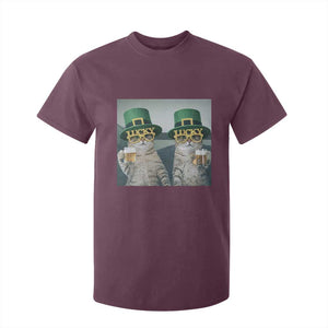 Funny St Patricks Day Cats Drinking Beer Meme T Shirt For Kid TS14 Maroon Print Your Wear