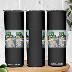 Funny St Patricks Day Cats Drinking Beer Meme Skinny Tumbler TS14 Print Your Wear