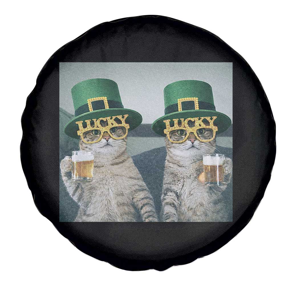 Funny St Patricks Day Cats Drinking Beer Meme Spare Tire Cover TS14 Print Your Wear