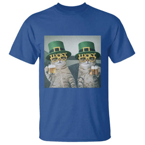 Funny St Patricks Day Cats Drinking Beer Meme T Shirt TS14 Royal Blue Print Your Wear
