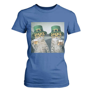 Funny St Patricks Day Cats Drinking Beer Meme T Shirt For Women TS14 Royal Blue Print Your Wear