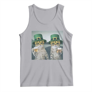 Funny St Patricks Day Cats Drinking Beer Meme Tank Top TS14 Athletic Heather Print Your Wear