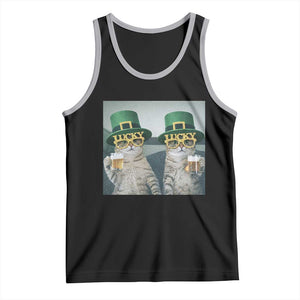 Funny St Patricks Day Cats Drinking Beer Meme Tank Top TS14 Black Athletic Heather Print Your Wear