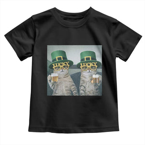 Funny St Patricks Day Cats Drinking Beer Meme Toddler T Shirt TS14 Black Print Your Wear